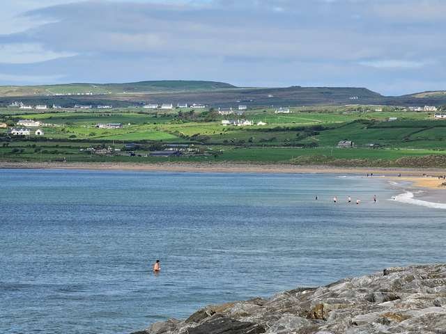 barely a ripple along the length of the beach
